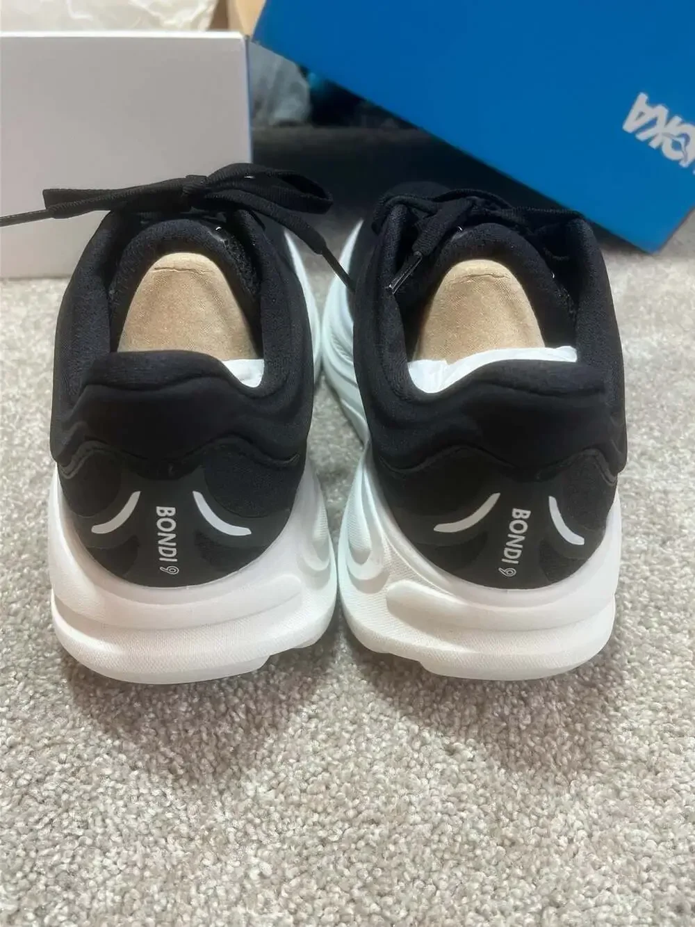 HOKA Bondi 9 Black White Running Shoes